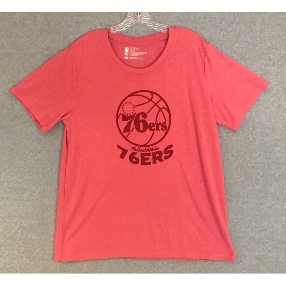 NEW! Philadelphia 76ers Basketball T-Shirt Mens large Red NBA  Apparel NWT